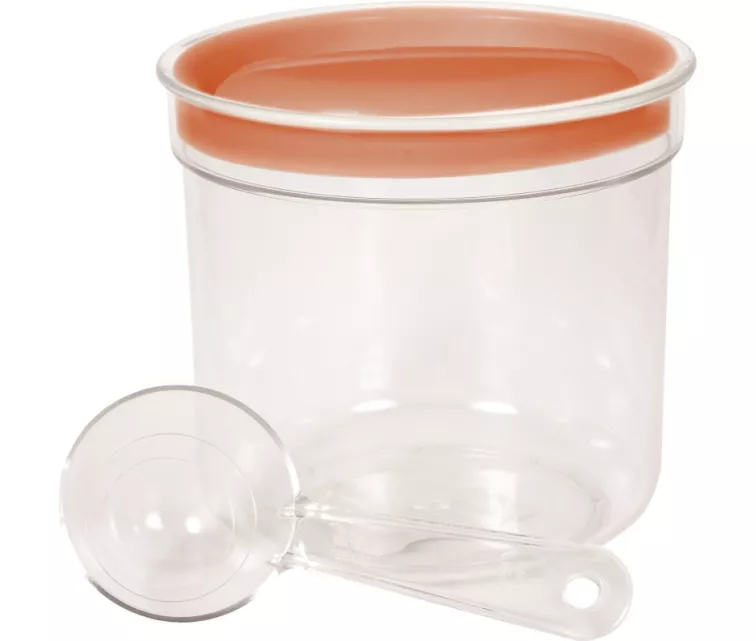 Food bowl round with spoon 1L assorted