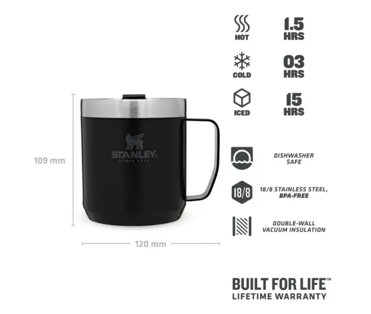 Кружка The Everyday Camp Mug Classic 0,35л матовая черная