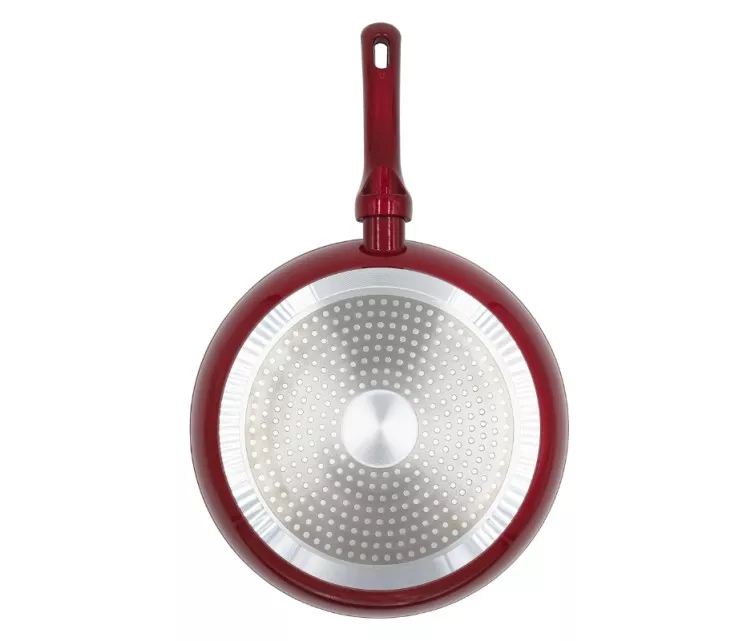 Raudona indukcinė keptuvė su CosmoØ grotelėmis, 18cm