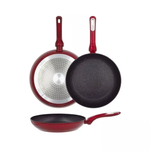 Raudona indukcinė keptuvė su grotelėmis CosmoØ, 24 cm