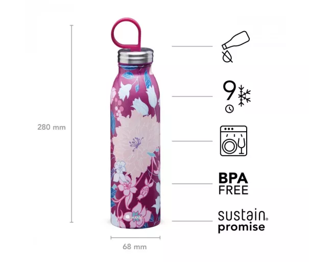 Termopudele Aladdin X Naito Chilled Thermavac 0,55L nerūsējošā tērauda Dahlia Berry