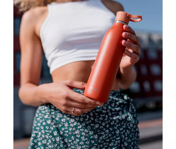 CityLoop Thermavac eCycle vandens butelis 0,6 l perdirbto nerūdijančio plieno. Plienas / terakota
