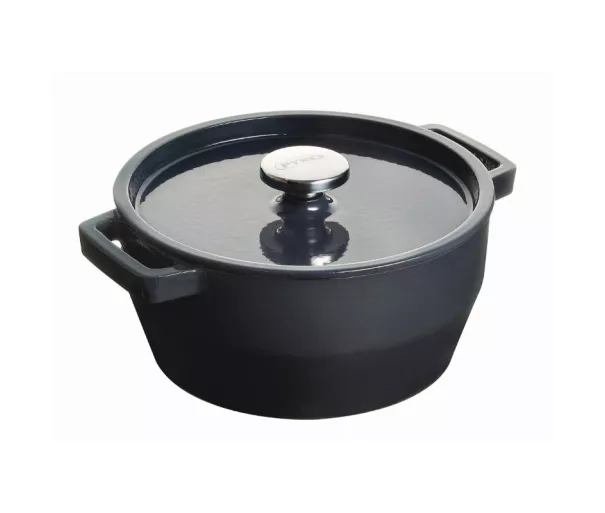 Ketaus puodas 6,8 l, Pyrex, apvalus, Ø28 cm, pilkas