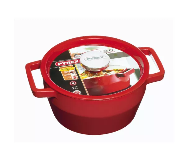 Cast iron pot 2.2L Pyrex round Ø20cm red