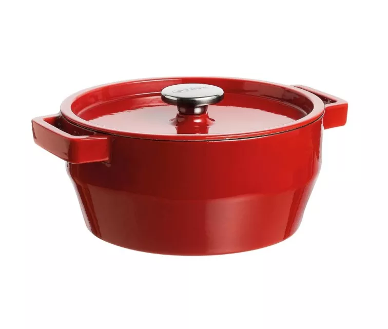 Cast iron pot 6.8L Pyrex round Ø28cm red