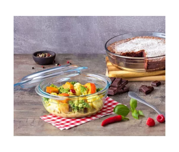 Стеклянная емкость с крышкой 1,4 л Pyrex Essentials Ø17 см