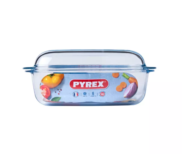 Glass container with lid 6.5L rectangular Essentials 36x22x15cm