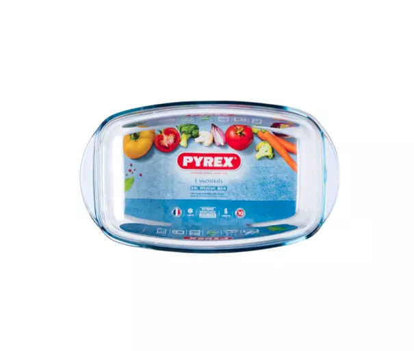 Glass container with lid 6.5L rectangular Essentials 36x22x15cm