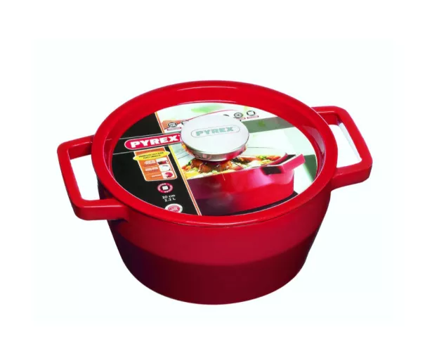 Čuguna katls 3,6L Pyrex apaļš Ø24cm sarkans