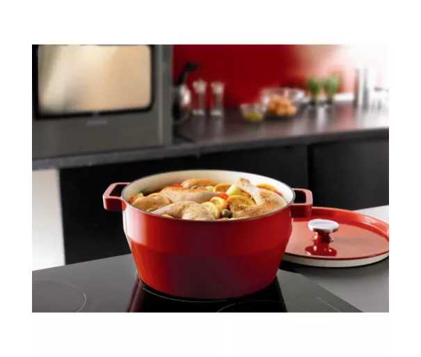 Čuguna katls 3,6L Pyrex apaļš Ø24cm sarkans