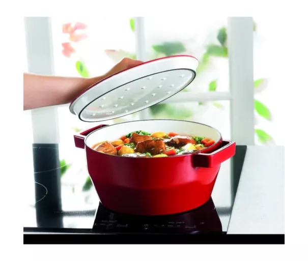 Čuguna katls 3,6L Pyrex apaļš Ø24cm sarkans