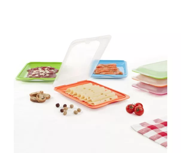Maisto laikymo indas šaltai pjaustytiems produktams laikyti Švieži 17x25,2x3,2cm mėlynas