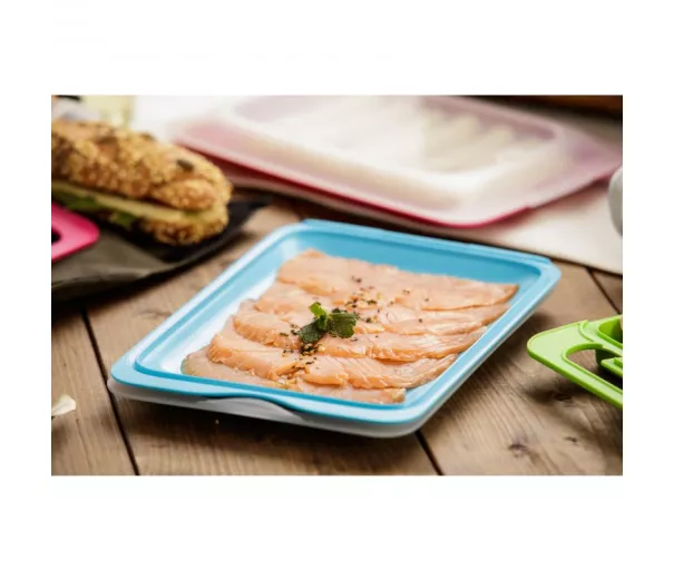 Maisto laikymo indas šaltai pjaustytiems produktams laikyti Švieži 17x25,2x3,2cm mėlynas