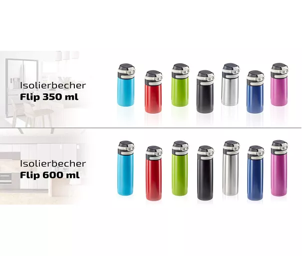LEIFHEIT Termokrūze Flip 600ml sudraba krāsā