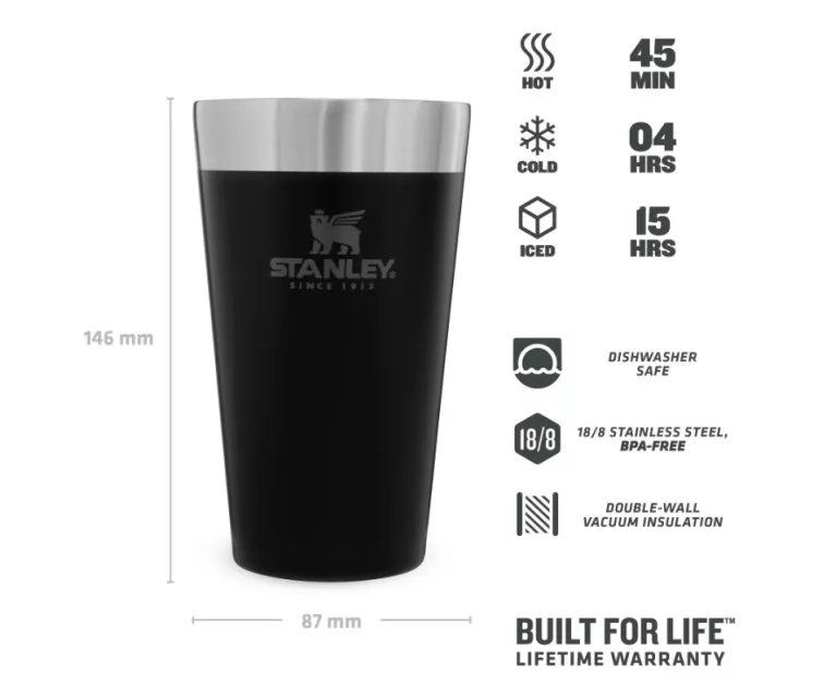Beer mug The Stacking Tumbler 0,47L mat black
