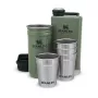 The Pre-Party Shot Glass + Flask Set gift set, vodka glasses 4gb 50mL and blachette 0,23L green