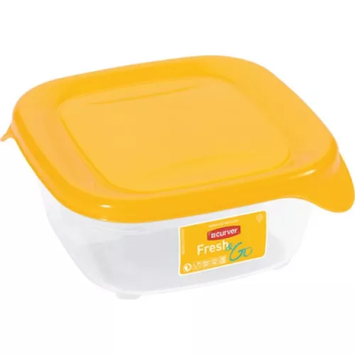 Контейнер для продуктов квадратный 0,25л Fresh&Go желтый
