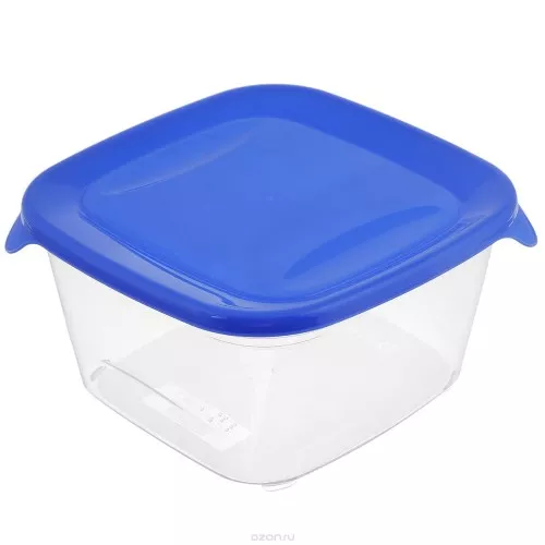 Контейнер для продуктов квадратный 1,2л Fresh&Go синий