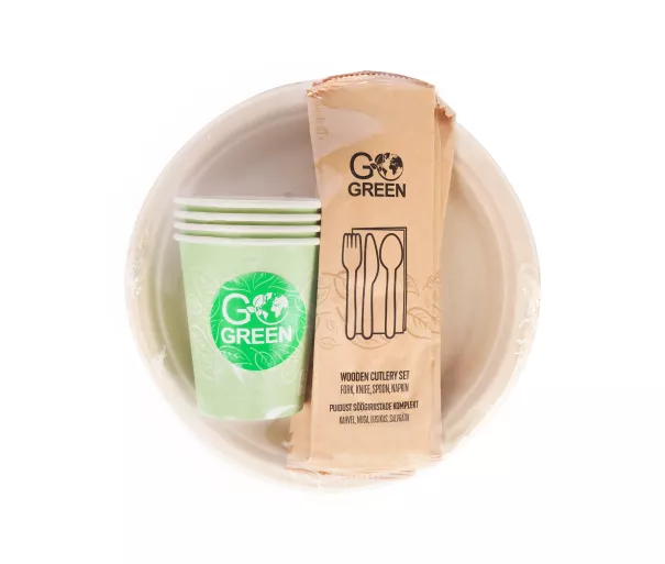 Компостируемый набор для пикника на 4 персоны Go Green/ 0,14 кг