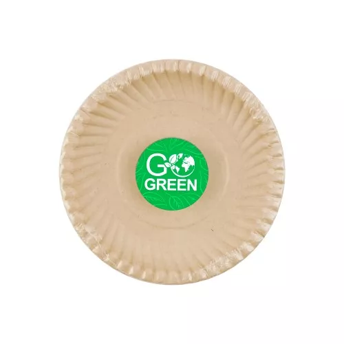 Тарелки из сахарного тростника компостируемые с рисунком Go Green Ø15см 10 шт. / 0,08 кг