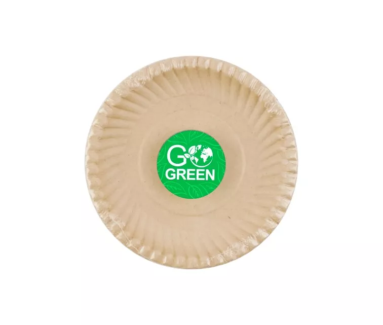 Тарелки из сахарного тростника компостируемые с рисунком Go Green Ø15см 10 шт. / 0,08 кг