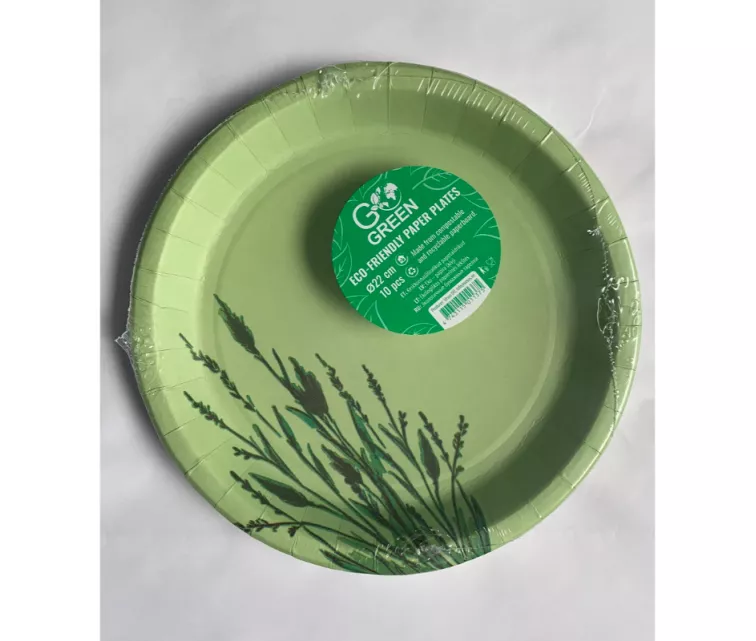 Экологические бумажные тарелки Reed Go Green Ø22см 10 шт/0,11кг