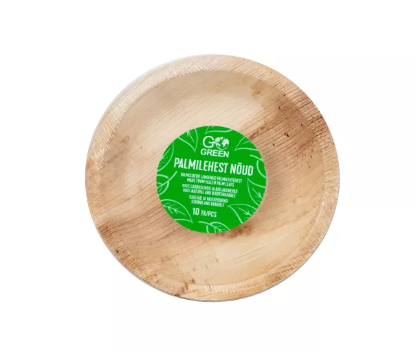 Palmu lapu šķīvji Go Green Ø15cm 10 gab./ 0,18kg