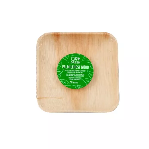 Palm leaf plates Go Green 15x15cm 10 pieces / 0,22kg