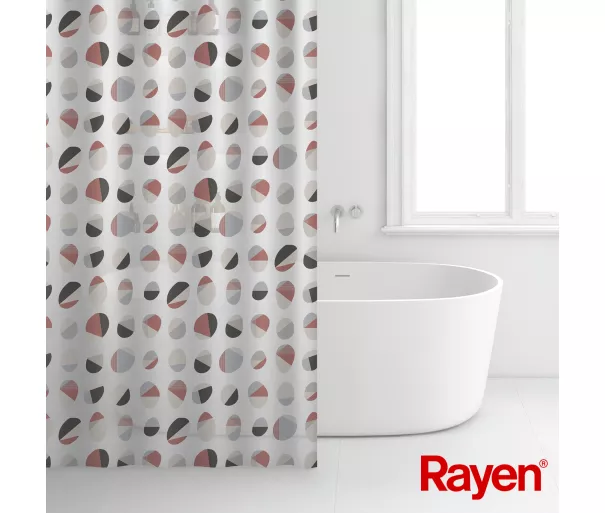 Shower curtain 180x200cm white/ribbed, PEVA