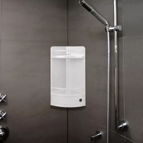 Corner shelf with drawer white