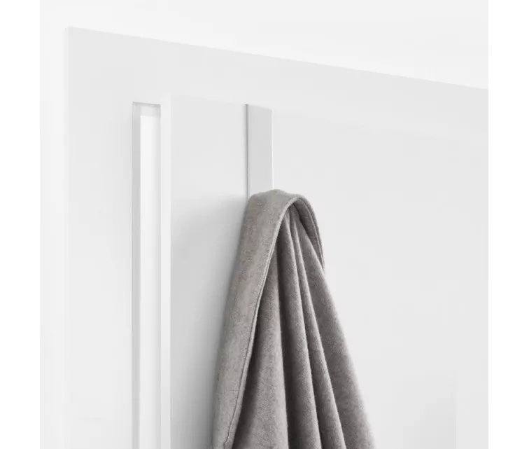 Kabliukas durims pakabinti / 1 kabliukas / baltas