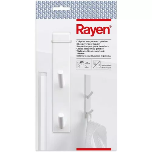 Kabliukas ant durų / 2 kabliukai / baltas