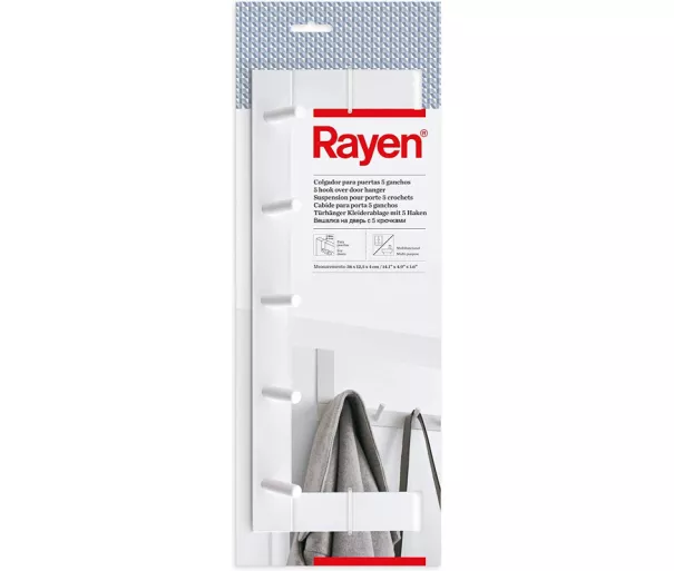 Door hook for hanging / 5 hooks / white