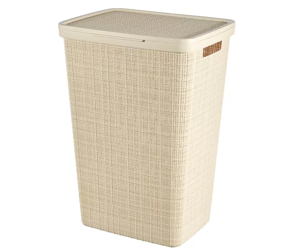 Pesukast džuut 58L 43x34x60cm kreemjas värviga