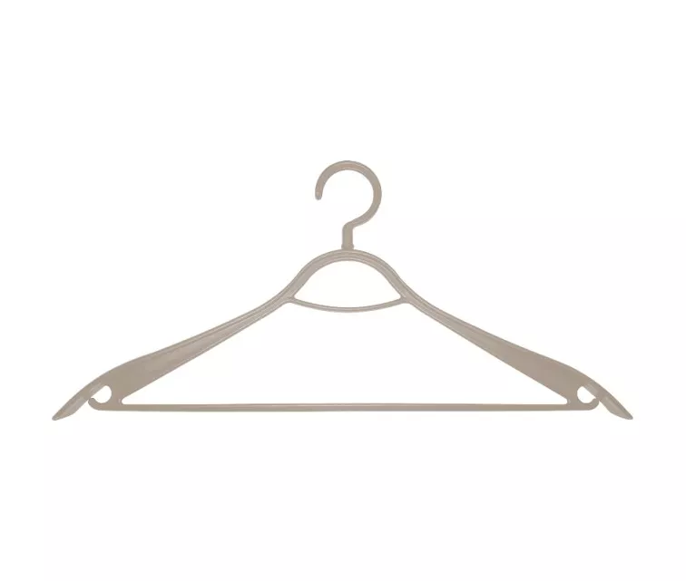 Clothes hangers 2pcs plastic Eco Wood Collection 43cm assorted, light grey/beige/black