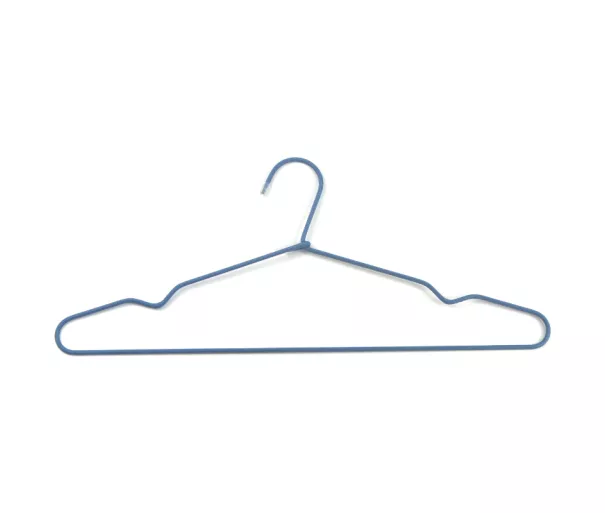 Clothes hangers 3 pcs stainless steel/fabric Metal 44,5cm assorted, black/light blue/white
