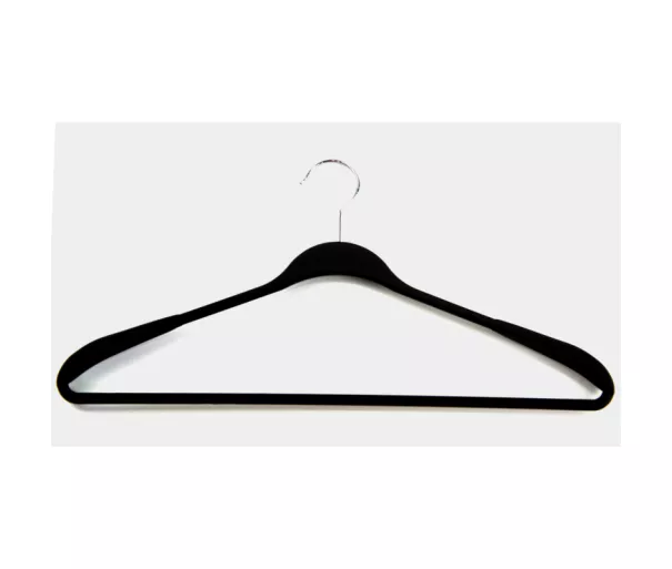 Plastikinės pakabos drabužiams Soft Touch 45 cm, 2 cm, asorti: juodos / mėlynos / šviesiai pilkos / baltos