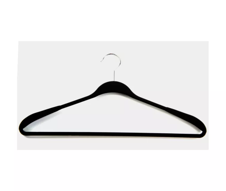 Plastikinės pakabos drabužiams Soft Touch 45 cm, 2 cm, asorti: juodos / mėlynos / šviesiai pilkos / baltos