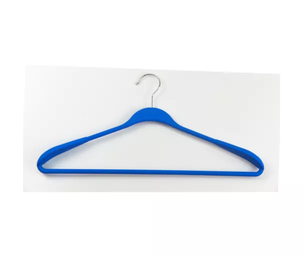 Plastikinės pakabos drabužiams Soft Touch 45 cm, 2 cm, asorti: juodos / mėlynos / šviesiai pilkos / baltos