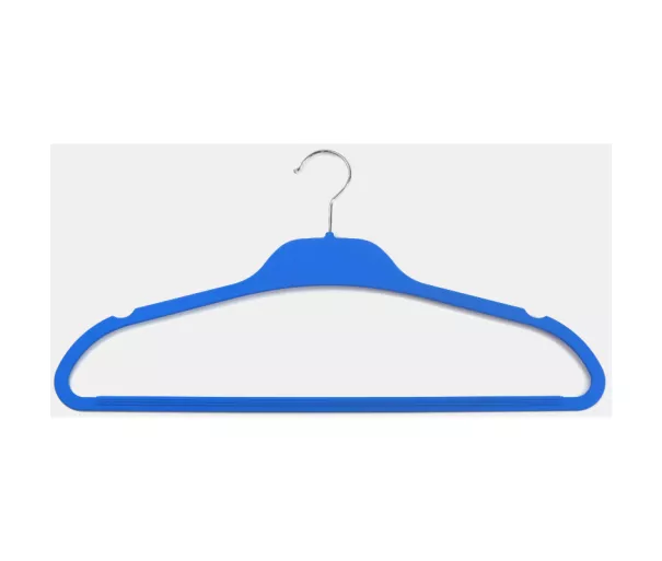 Clothes Rack Plastic Soft Touch 43cm assorted, black/blue/light grey/white