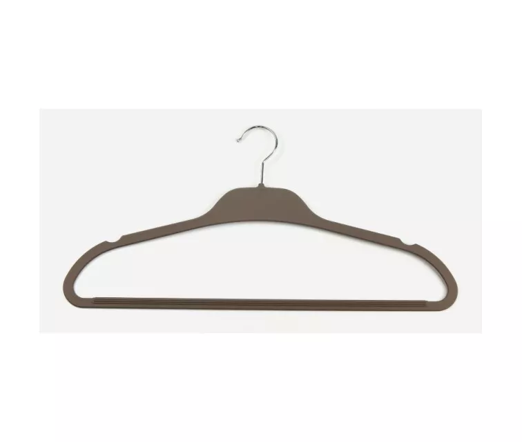 Plastikinės pakabos drabužiams Soft Touch, 43 cm, asorti: juodos / mėlynos / šviesiai pilkos / baltos