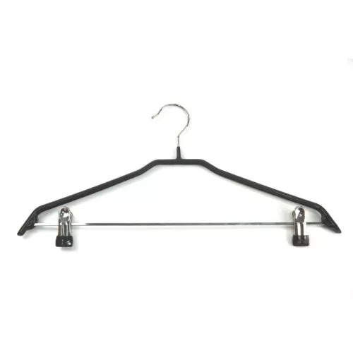 Плечики для одежды с зажимами 2шт. сталь / винил Non Slip 44cm черный