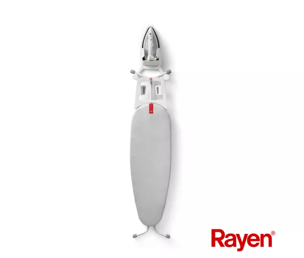 Ironing board and iron holder with silicone
