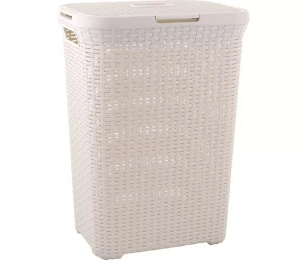 Skalbinių dėžė Style 60L 44,8x34,1x61,5cm, kreminės spalvos