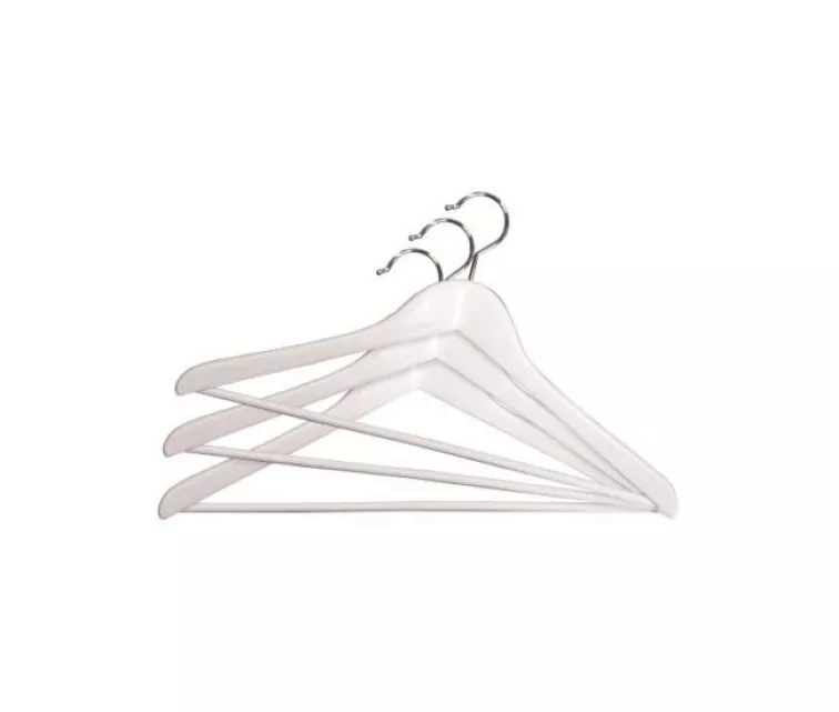 Clothes hangers 3pcs wooden Wood Promo 45cm white