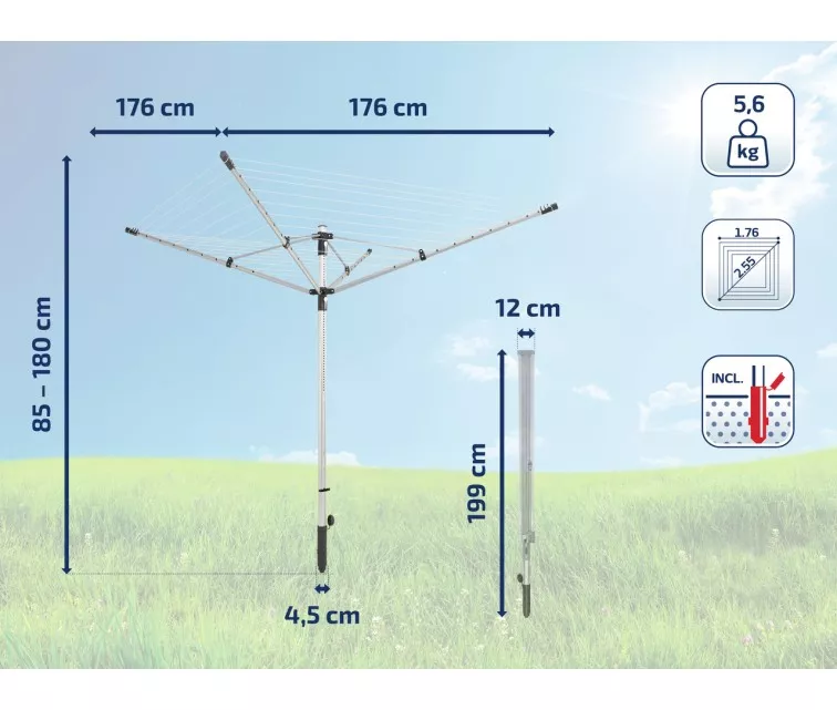 LEIFHEIT lauko džiovyklė LinoLift 500 (50 m)