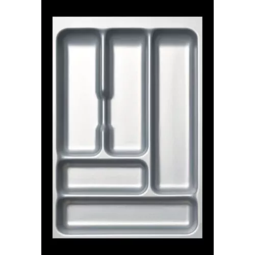 Лоток для столовых приборов раздвижной 30x42x6,4cм черный / серебристый