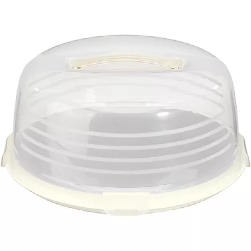Cake transport box round Ø34,7x15,6cm cream