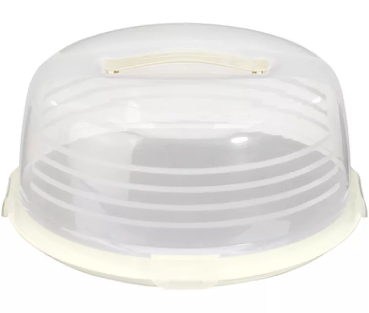 Контейнер для перевозки тортов круглый Ø34,7x15,6cм кремовый