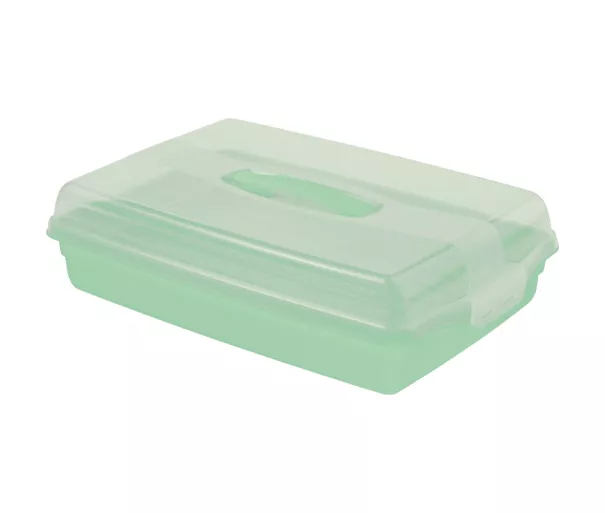 Cake transport box rectangular 45x29,5x11,1cm light blue